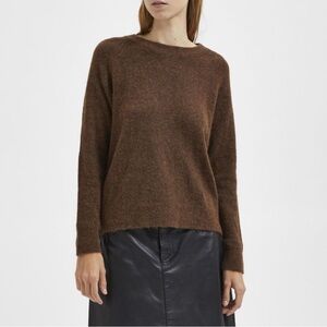 Zara Chocolate Brown Channel Sweater